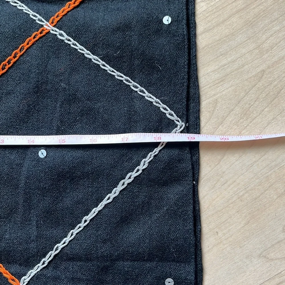 Halloween table runner 100% Wool crochet spider web 80x19”